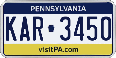 PA license plate KAR3450