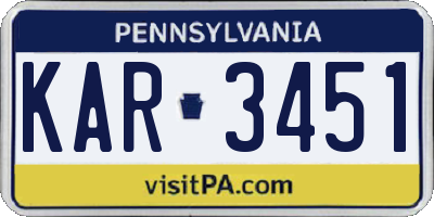 PA license plate KAR3451