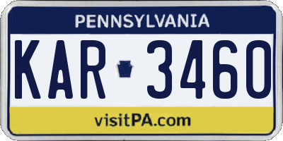 PA license plate KAR3460