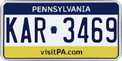 PA license plate KAR3469