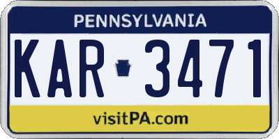 PA license plate KAR3471
