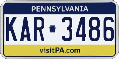 PA license plate KAR3486