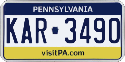 PA license plate KAR3490