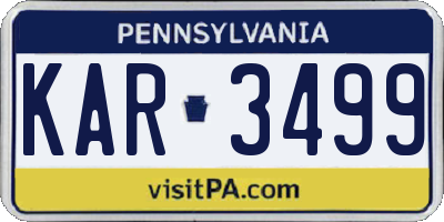 PA license plate KAR3499