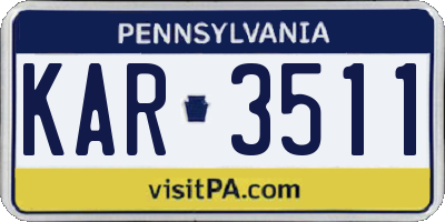 PA license plate KAR3511