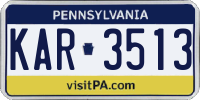 PA license plate KAR3513