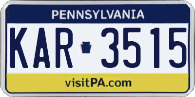 PA license plate KAR3515