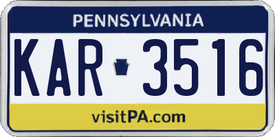 PA license plate KAR3516