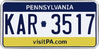 PA license plate KAR3517