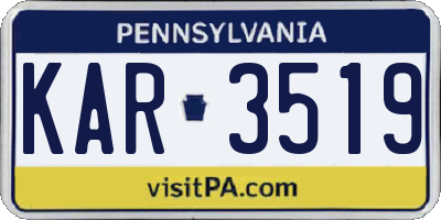PA license plate KAR3519