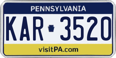 PA license plate KAR3520