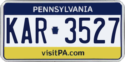 PA license plate KAR3527