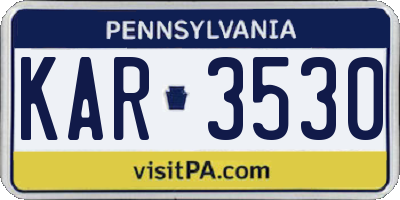 PA license plate KAR3530