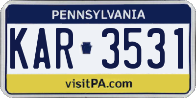 PA license plate KAR3531