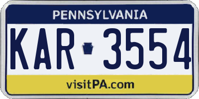 PA license plate KAR3554