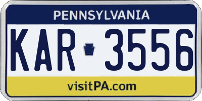 PA license plate KAR3556