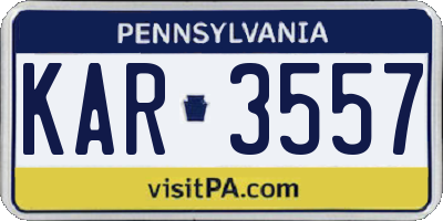 PA license plate KAR3557