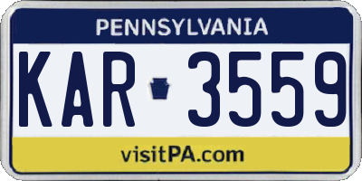 PA license plate KAR3559