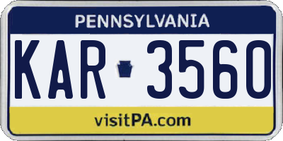 PA license plate KAR3560