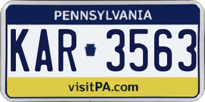 PA license plate KAR3563
