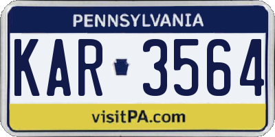 PA license plate KAR3564