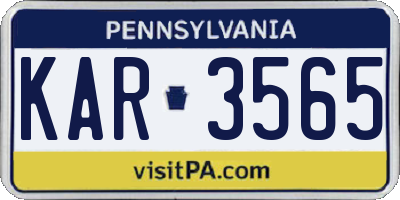 PA license plate KAR3565