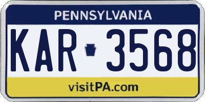 PA license plate KAR3568