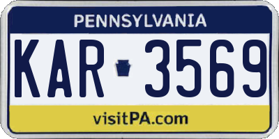 PA license plate KAR3569