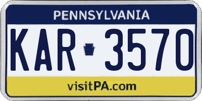 PA license plate KAR3570