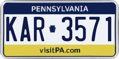 PA license plate KAR3571