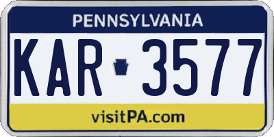 PA license plate KAR3577