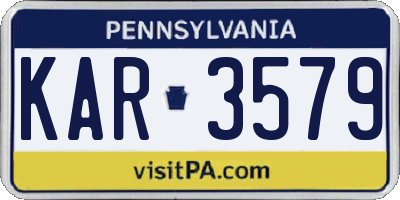PA license plate KAR3579