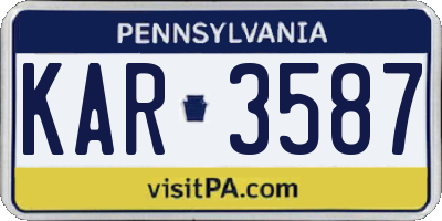 PA license plate KAR3587