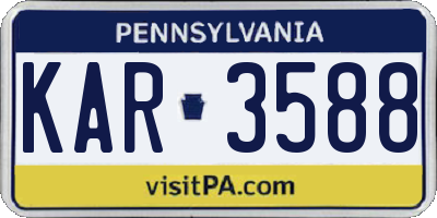 PA license plate KAR3588