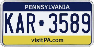 PA license plate KAR3589