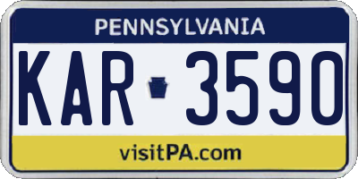 PA license plate KAR3590