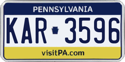 PA license plate KAR3596