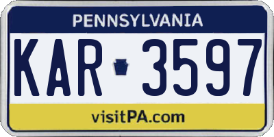 PA license plate KAR3597