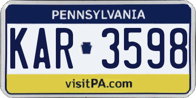 PA license plate KAR3598