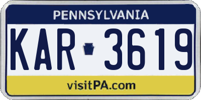 PA license plate KAR3619