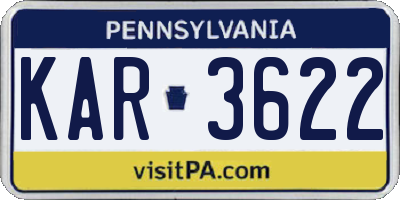 PA license plate KAR3622