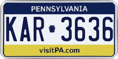 PA license plate KAR3636