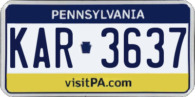 PA license plate KAR3637