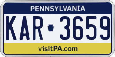 PA license plate KAR3659