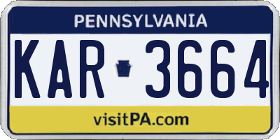 PA license plate KAR3664