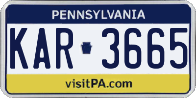 PA license plate KAR3665