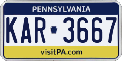 PA license plate KAR3667
