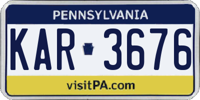 PA license plate KAR3676