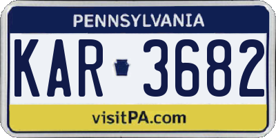 PA license plate KAR3682