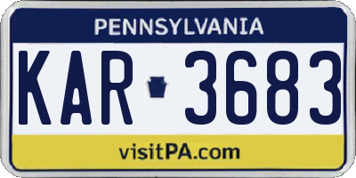 PA license plate KAR3683